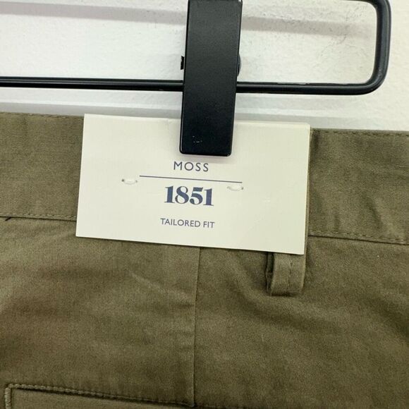 Moss 1851 Men’s Organic Cotton Blend Olive Green Tailored Ankle Pant Suit DIFFER - Picture 11 of 16